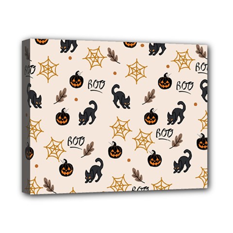 Cat Halloween Pattern Canvas 10  X 8  (stretched) by Ndabl3x
