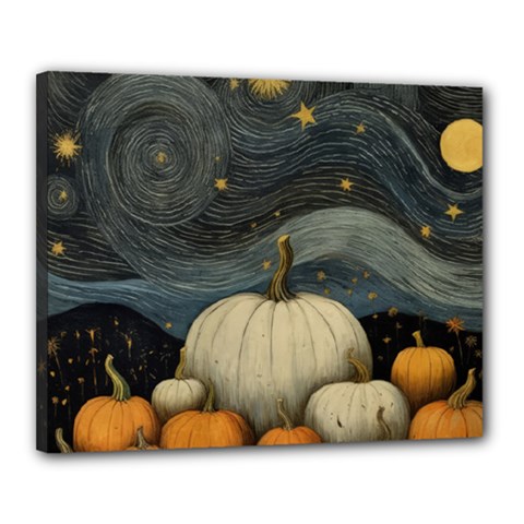 Pumpkin Halloween Canvas 20  X 16  (stretched) by Ndabl3x