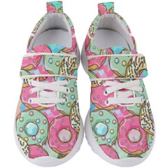Donut Pattern Texture Colorful Sweet Kids  Velcro Strap Shoes by Grandong