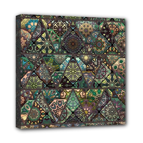 Digital Art Triangle Pattern Texture Mosaic Mini Canvas 8  X 8  (stretched) by Grandong