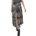 Digital Art Triangle Pattern Texture Mosaic Velour Split Maxi Skirt View1