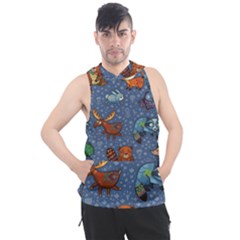 Animals Pattern Colorful Vector Men s Sleeveless Hoodie by Grandong