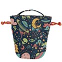 Alien Rocket Space Aesthetic Drawstring Bucket Bag View2