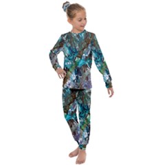 October Blend  Kids  Long Sleeve Set  by kaleidomarblingart