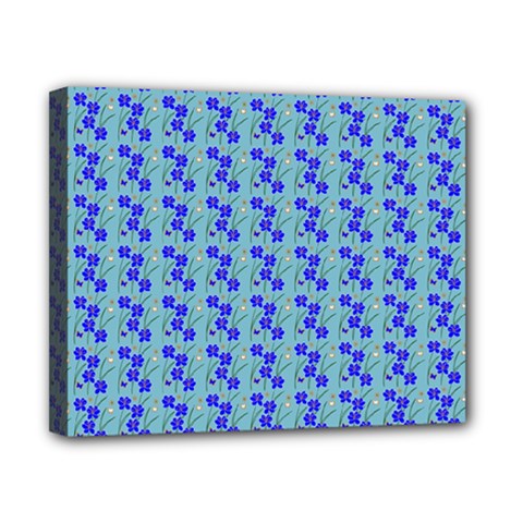 Skyblue Floral Canvas 10  X 8  (stretched) by Sparkle
