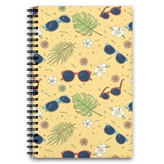 Seamless Pattern Of Sunglasses Tropical Leaves And Flower 5 5  X 8 5  Notebook by Grandong
