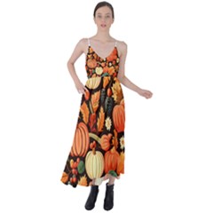 Thanksgiving Pattern Tie Back Maxi Dress by Valentinaart
