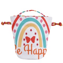 Be Happy And Smile T- Shirt Be Happy T- Shirt Yoga Reflexion Pose T- Shirtyoga Reflexion Pose T- Shirt Drawstring Bucket Bag by hizuto