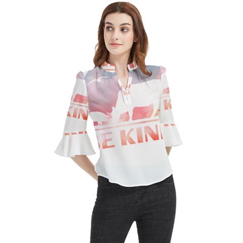 Be Kind To Animals Or Ill Kill You T- Shirt Vegan Be Kind Farm Animal Design Dairy Cow And Pig T- Sh Yoga Reflexion Pose T- Shirtyoga Reflexion Pose T- Shirt Loose Horn Sleeve Chiffon Blouse by hizuto
