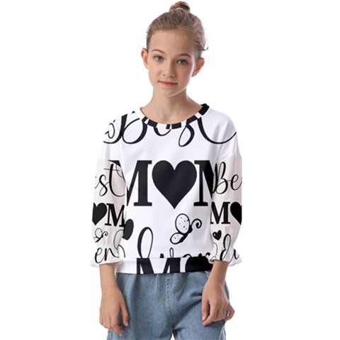 Best Mom Ever Gift T- Shirt Best Knitting Mom Ever T- Shirt Yoga Reflexion Pose T- Shirtyoga Reflexion Pose T- Shirt Kids  Cuff Sleeve Top by hizuto