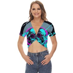 Aesthetic Art  Twist Front Crop Top by Internationalstore