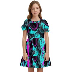 Aesthetic Art  Kids  Puff Sleeved Dress by Internationalstore
