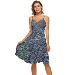 Ceramics Broken  Sleeveless Tie Front Chiffon Dress by Internationalstore