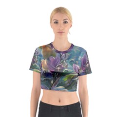 Abstract Blossoms  Cotton Crop Top by Internationalstore