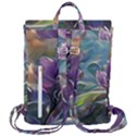 Abstract Blossoms  Flap Top Backpack View3