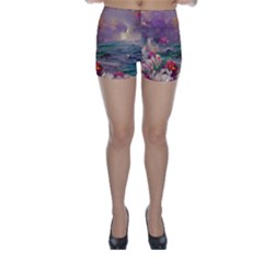 Abstract Flowers  Skinny Shorts by Internationalstore