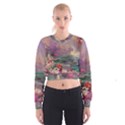 Abstract Flowers  Cropped Sweatshirt View1
