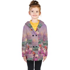 Abstract Flowers  Kids  Double Breasted Button Coat by Internationalstore