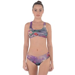 Abstract Flowers  Criss Cross Bikini Set by Internationalstore