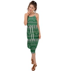 Christmas Knit Digital Waist Tie Cover Up Chiffon Dress by Mariart