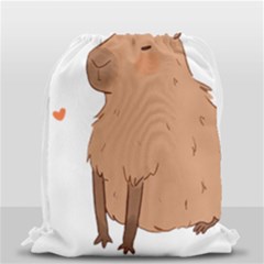 Capybara T- Shirt Cute Capybara Illustration T- Shirt (3) Yoga Reflexion Pose T- Shirtyoga Reflexion Pose T- Shirt Drawstring Bag (small) by hizuto