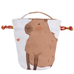 Capybara T- Shirt Cute Capybara Illustration T- Shirt (3) Yoga Reflexion Pose T- Shirtyoga Reflexion Pose T- Shirt Drawstring Bucket Bag by hizuto