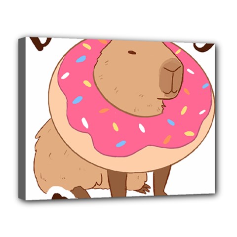 Capybara T- Shirt Cute Gentlemen Capybara T- Shirt Yoga Reflexion Pose T- Shirtyoga Reflexion Pose T- Shirt Canvas 14  X 11  (stretched) by hizuto
