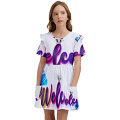 Arts Kids  Frilly Sleeves Pocket Dress by Internationalstore