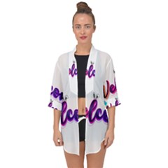 Arts Open Front Chiffon Kimono by Internationalstore