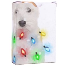 West Highland White Terrier Dog Snow T- Shirt West Highland White Terrier Dog Snow Reindeer Santa Ha Playing Cards Single Design (rectangle) With Custom Box by ZUXUMI