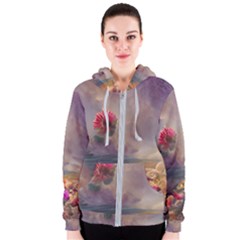 Floral Blossoms  Women s Zipper Hoodie by Internationalstore