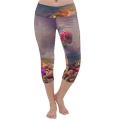 Floral Blossoms  Capri Yoga Leggings by Internationalstore