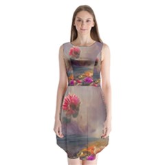Floral Blossoms  Sleeveless Chiffon Dress   by Internationalstore