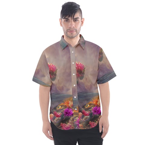 Floral Blossoms  Men s Short Sleeve Shirt by Internationalstore