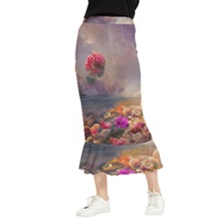 Floral Blossoms  Maxi Fishtail Chiffon Skirt by Internationalstore