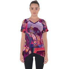 Fantasy  Cut Out Side Drop T-shirt by Internationalstore