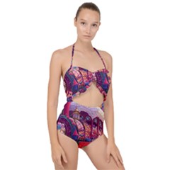 Fantasy  Scallop Top Cut Out Swimsuit by Internationalstore