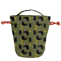 Cat Cartoon Cats Animal Pattern Drawstring Bucket Bag by Pakjumat