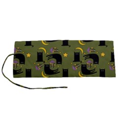 Cat Cartoon Cats Animal Pattern Roll Up Canvas Pencil Holder (s) by Pakjumat