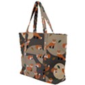 Fox Pattern Zip Up Canvas Bag View1