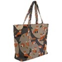 Fox Pattern Zip Up Canvas Bag View2