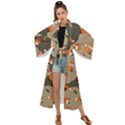 Fox Pattern Maxi Kimono View1