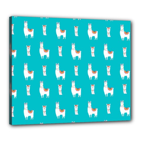Lama Alpaca Animal Pattern Design Canvas 24  X 20  (stretched) by Pakjumat