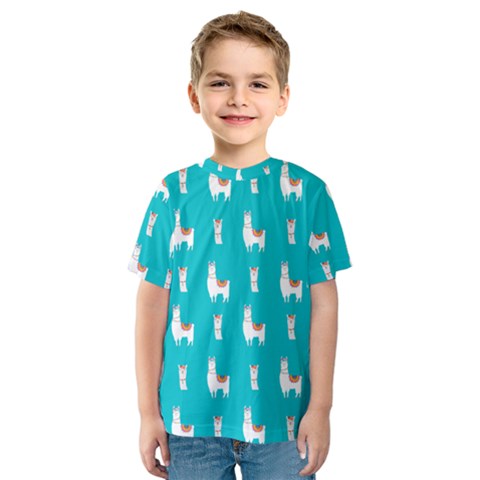 Lama Alpaca Animal Pattern Design Kids  Sport Mesh T-shirt by Pakjumat