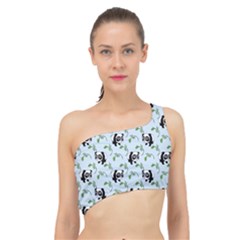 Animal Panda Bamboo Seamless Pattern Spliced Up Bikini Top  by Pakjumat