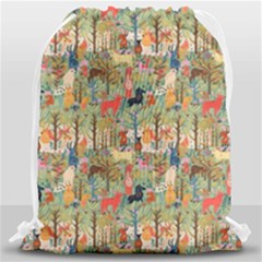 Animal Forest Pattern Drawstring Bag (large) by Pakjumat