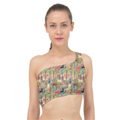 Animal Forest Pattern Spliced Up Bikini Top  by Pakjumat