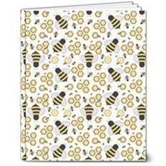 Bee Honeycomb Honeybee Insect 8  X 10  Softcover Notebook by Pakjumat