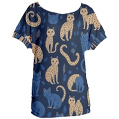 Cat Pattern Animal Women s Oversized T-shirt by Pakjumat
