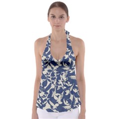 Bird Animal Animal Background Tie Back Tankini Top by Pakjumat